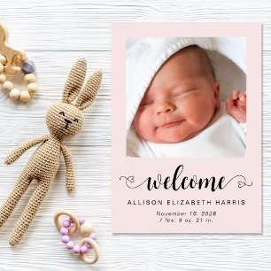 Welcome Baby Girl Fotos Birth Ankündigung