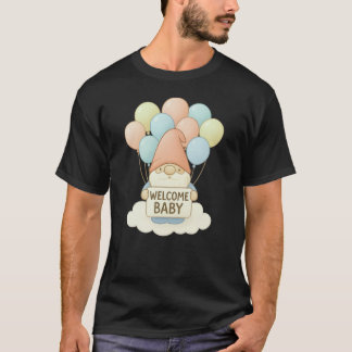 Welcome Baby Gnome mit Pastel Balloons T-Shirt