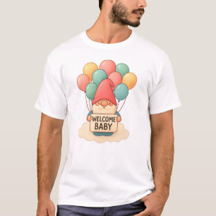 Welcome Baby Gnome mit Pastel Balloons T-Shirt