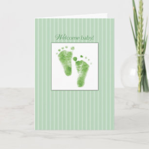 Welcome Baby, Green, Herzlichen Glückwunsch Neues  Karte