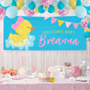 Welcome Baby Large Girl Rubber Duck Baby Duck Baby Banner