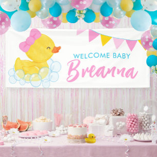 Welcome Baby Large Girl Rubber Duck Baby Duck Baby Banner