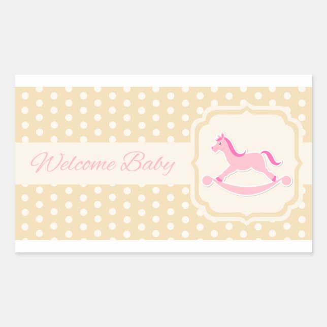 Welcome Baby Pink Girl Sticker (Vorderseite)