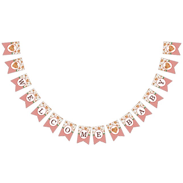 Welcome Baby Pizza Baby Duschbanner - Fun Buntin Wimpelkette (Alle)