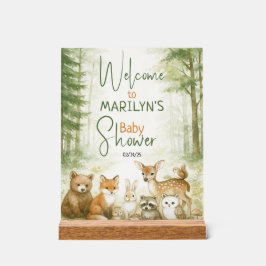 Welcome Baby Shower Baby Animals Acrylschild