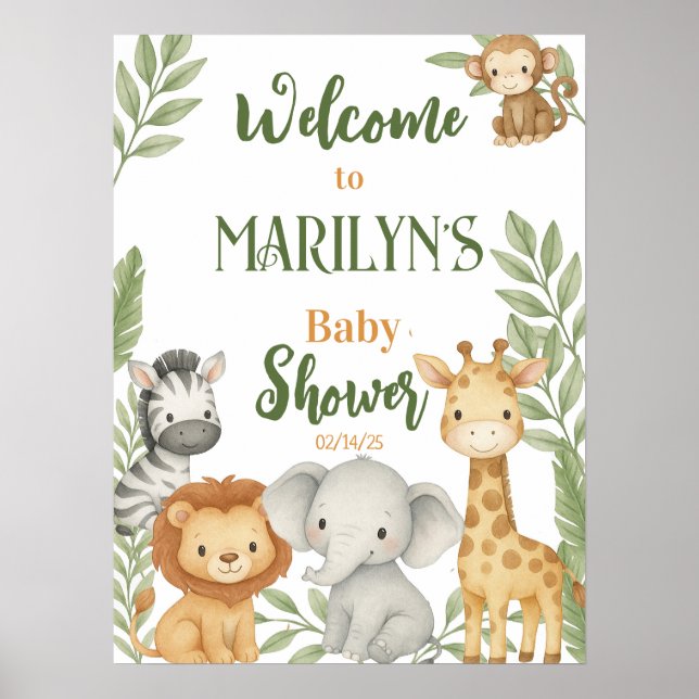 Welcome Baby Shower Baby Animes Poster (Vorne)