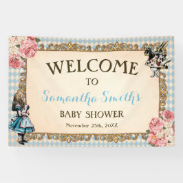 Welcome Baby Shower Banner Vintage Alice