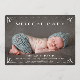 Welcome Baby Sweetly Gerahmt Birth Ankündigung