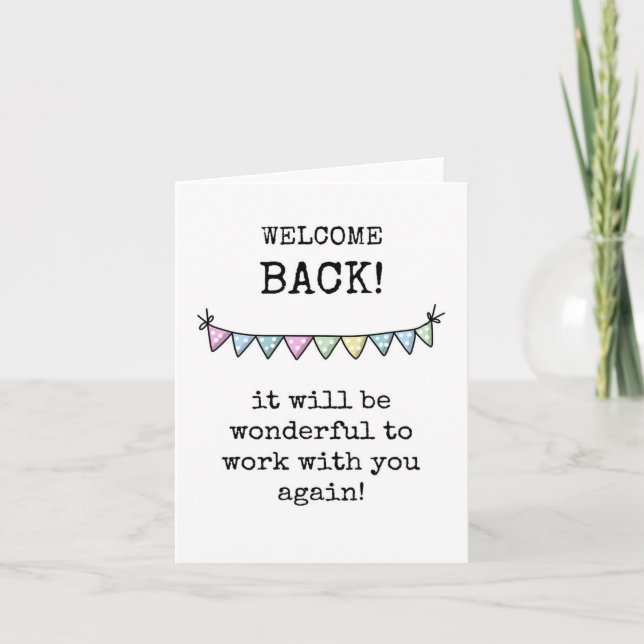 Welcome Back Card Karte (Vorderseite)
