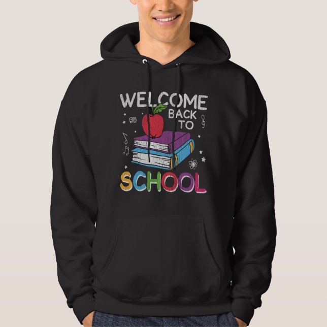 Welcome Back School First Grade Lehrer Kinder Crew Hoodie (Vorderseite)
