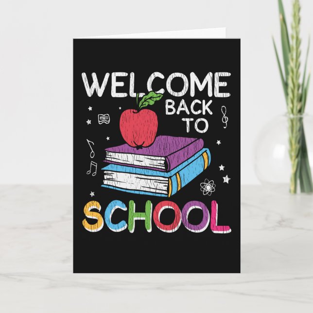 Welcome Back School First Grade Lehrer Kinder Crew Karte (Vorderseite)