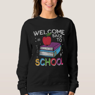 Welcome Back School First Grade Lehrer Kinder Crew Sweatshirt