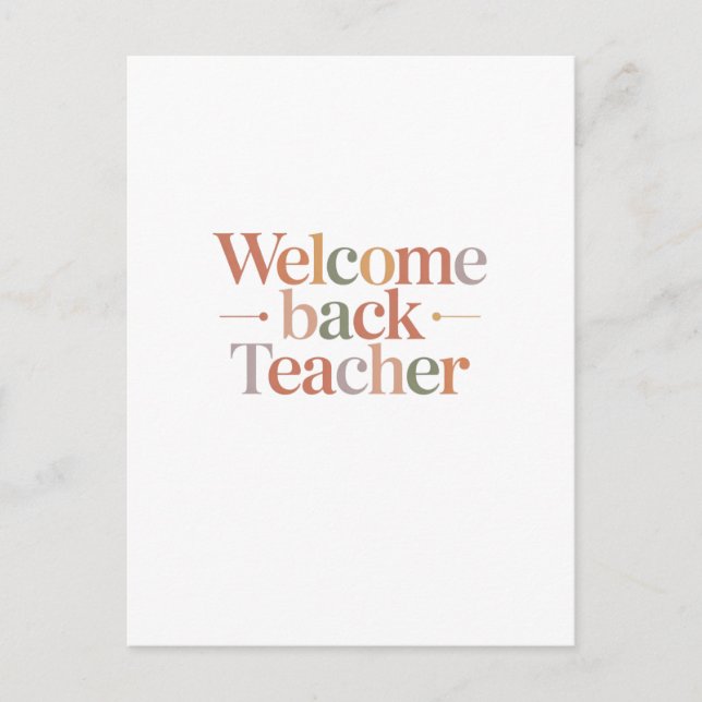 Welcome Back Teacher Postkarte (Vorderseite)