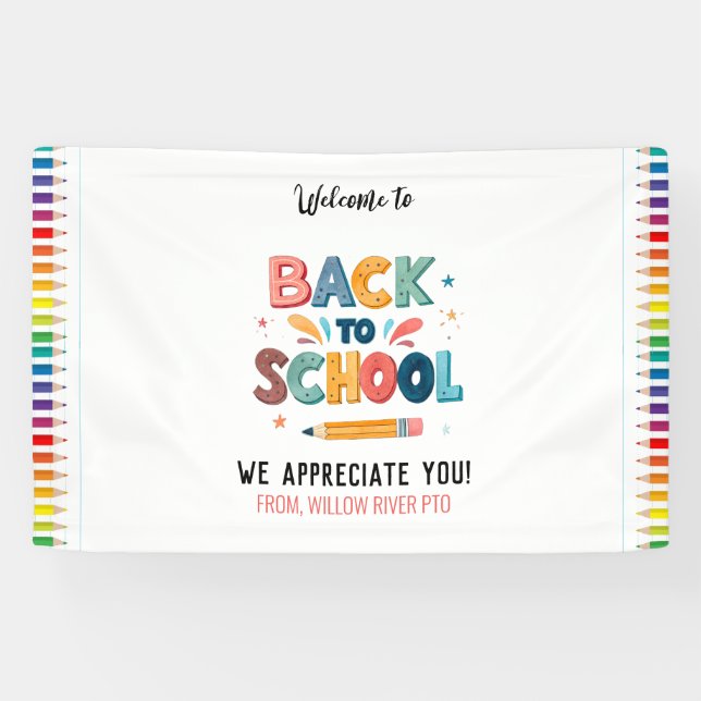 Welcome Back to School  – Bright & Fun Classroom Banner (Horizontal)