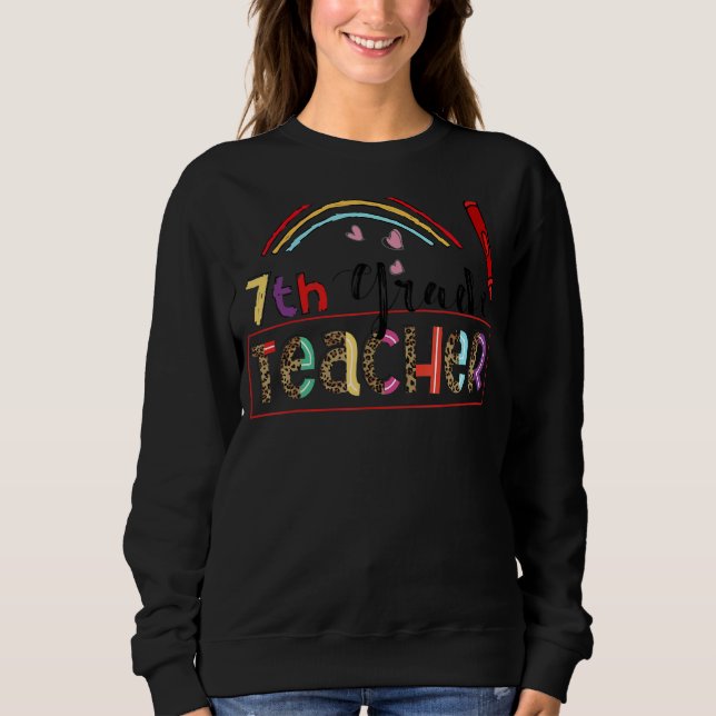 Welcome Back To School First Day of School 7th Gra Sweatshirt (Vorderseite)