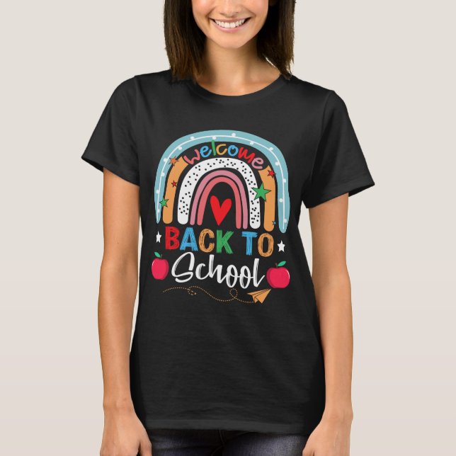 Welcome Back To School Rainbow First Day of School T-Shirt (Vorderseite)