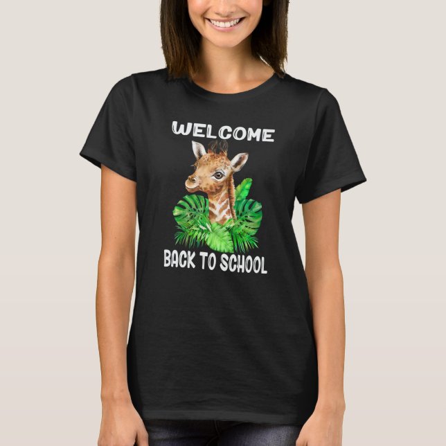 Welcome Back To School With Baby Giraffe For Boys  T-Shirt (Vorderseite)