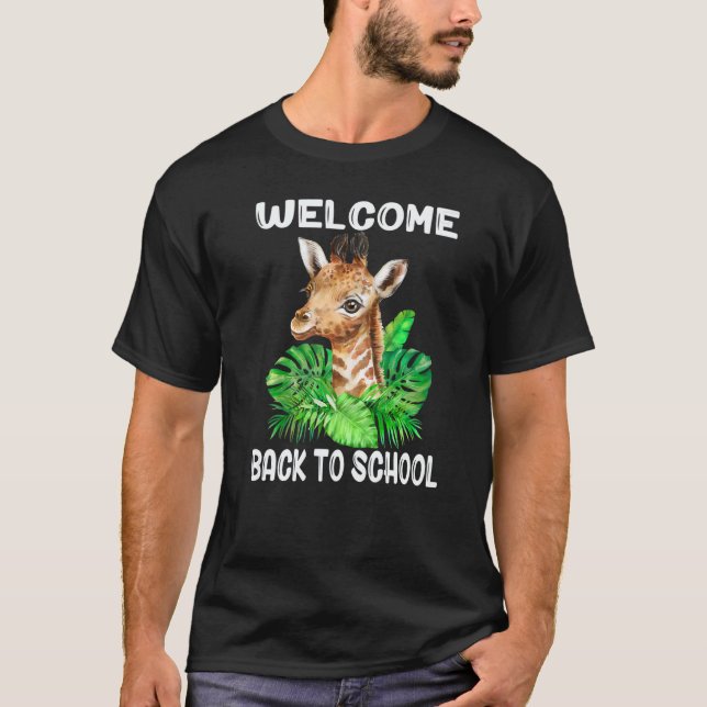 Welcome Back To School With Baby Giraffe For Boys  T-Shirt (Vorderseite)