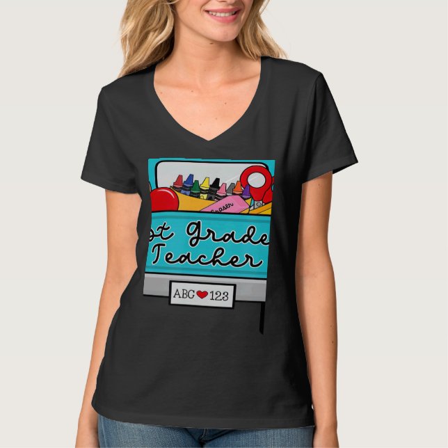 Welcome Back to School With Truck 1st Grade Teache T-Shirt (Vorderseite)