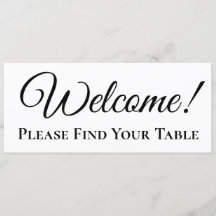Welcome Banner Card für Hochzeitssitzkarten