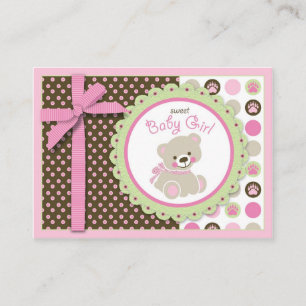 Welcome Bär Girl Erinnerung Notecard Begleitkarte