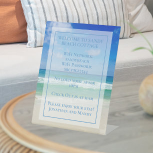Welcome Beach House Beautiful Ocean Foto Custom Sockelschild