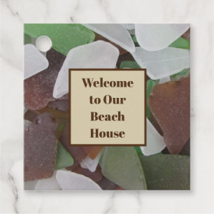 Welcome Beach House Rental Sea Glass Foto Guest Geschenkanhänger