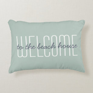 Welcome Beach House Vacation Home Decor Quote Cute Dekokissen