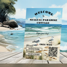 Welcome Beach House WiFi QR Code Business