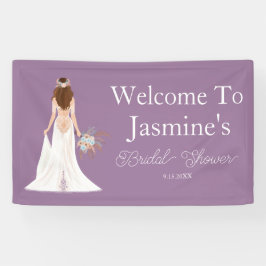 Welcome Boho Brünett Hair Bride Banner