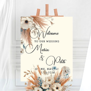 Welcome Boho Fall Blume Hochzeit Poster