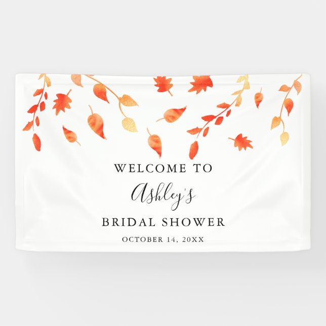 Welcome Brautparty Herbst Herbst Blätter Banner (Horizontal)