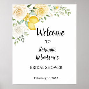 Welcome Brautparty Lemons & Rose Poster