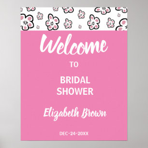 Welcome Brautparty Signieren Pink Liebe Poster