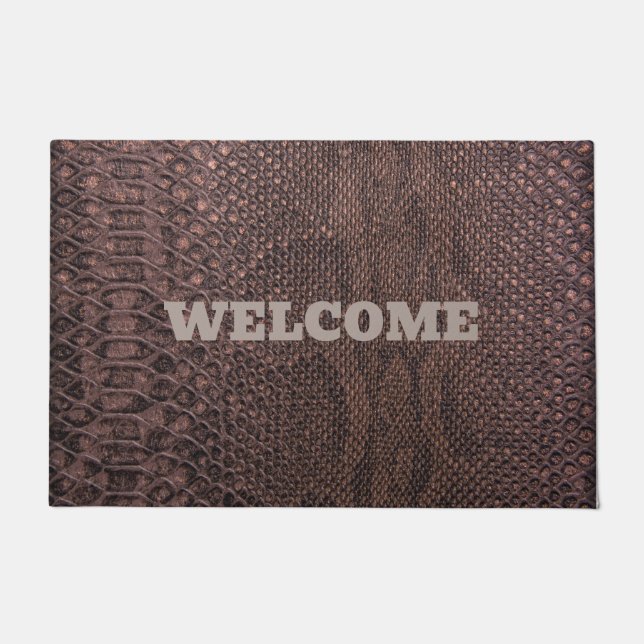 Welcome Brown Snakeskin Doormat Fußmatte (Vorderseite)