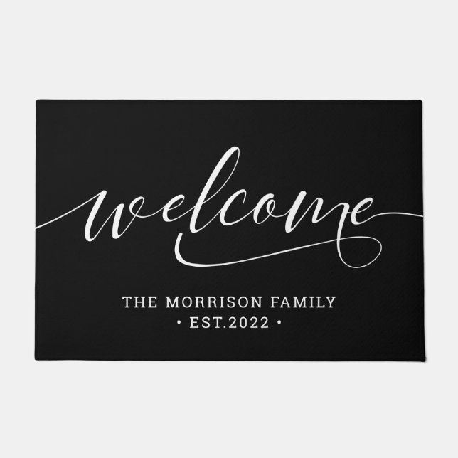 Welcome Calligraphy Script-Familie Doormat Fußmatte (Vorderseite)