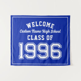 Welcome Class of 1996, Blue Reunion Party Decor Wandteppich