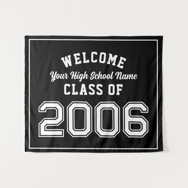 Welcome Class of 2006, 20 Year Reunion Decor Wandteppich (Vorderseite (Horizontal))