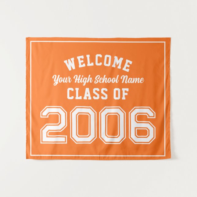 Welcome Class of 2006, 20 Year Reunion Decor Wandteppich (Vorderseite (Horizontal))