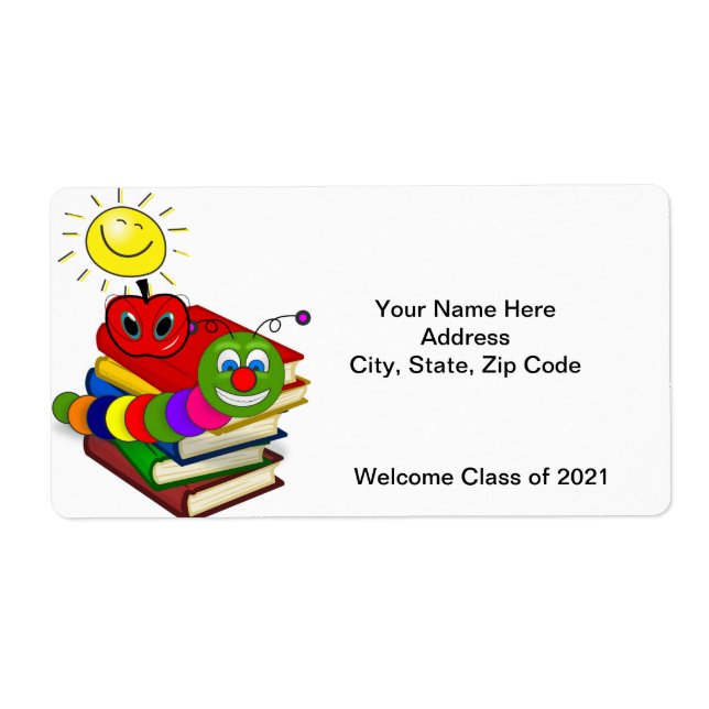Welcome Class of 2021 Books Bookworm Labels (Vorne)