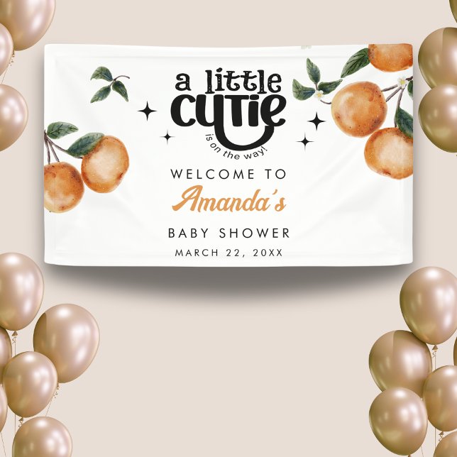 Welcome Cutie Orange Citrus Baby Shower Banner (Von Creator hochgeladen)