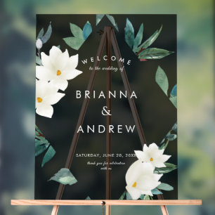 "Welcome" Elegante Blumenschaumtafel Acrylschild