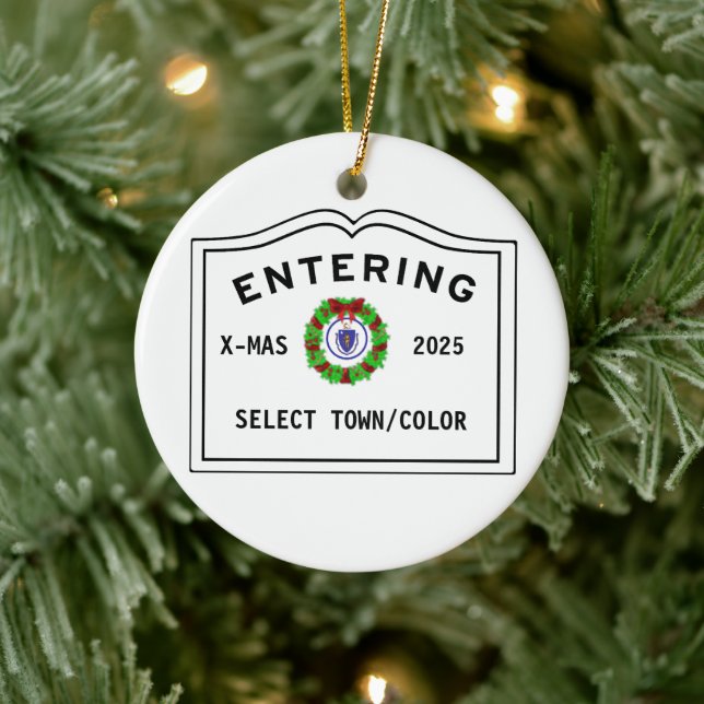 Welcome Entering Town of  Keramik Ornament (Baum)