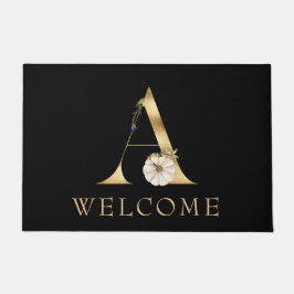 WELCOME Fall Monogram A mit Pumpkin Doormat Fußmatte