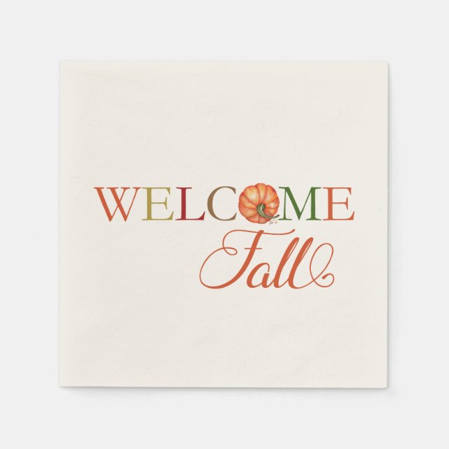 Welcome Fall Pumpkin Serviette (Vorderseite)