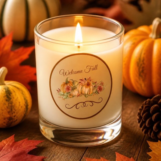 Welcome Fall Round-Aufkleber Runder Aufkleber (Von Creator hochgeladen)