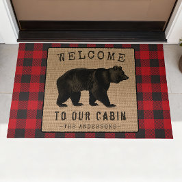 Welcome Family Cabin Rustic Bären Red Buffalo Kari Fußmatte