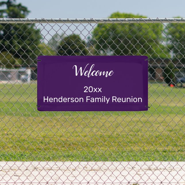 Welcome Family Wiedersehen Dunkelweiß Ihr Name Banner (InSitu)