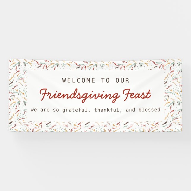 Welcome Friendsgiving Dinner Dankbarkeit Banner (Horizontal)