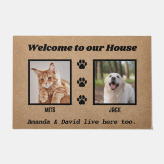 Welcome Funny Hoghouse Custom 2 Pet Foto Fußmatte